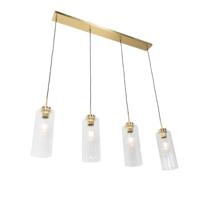 QAZQA Art Deco hanglamp goud met glas 4-lichts - Laura - thumbnail