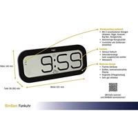 TFA Dostmann 60.4514.01 Wandklok Zendergestuurd 28 mm x 321 mm x 140 mm Zwart - thumbnail