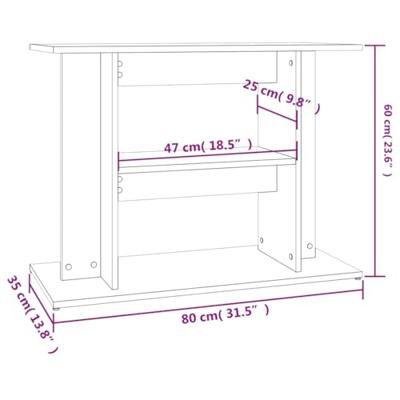 VidaXL Aquariumstandaard 80x35x60 cm bewerkt hout hoogglans wit - thumbnail