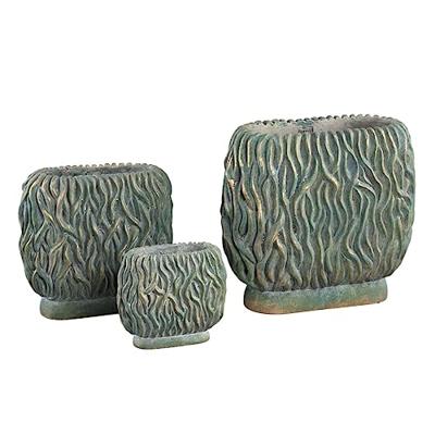 PTMD bloempot brendan groen 40 cm | 2 stuks