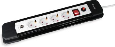 Equip 245553 power uitbreiding 1,5 m 4 AC-uitgang(en) Binnen Zwart, Wit Equip 245553 power uitbreiding 1,5 m 4 AC-uitgang(en) Binnen Zwart, Wit