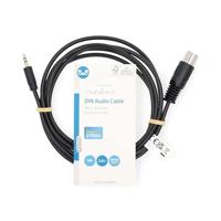 Nedis DIN-Audiokabel | DIN 5-Pins Male | 3,5 mm Male | Vernikkeld | 2.00 m | Rond | PVC | Zwart | Label - CAGL20100BK20 - thumbnail