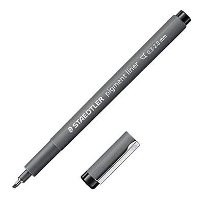 Staedtler pigment liner fineliner, beitelpunt, schrijfbreedte 2 mm, zwart