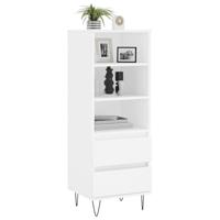 Hoge kast 40x36x110 cm bewerkt hout wit - thumbnail