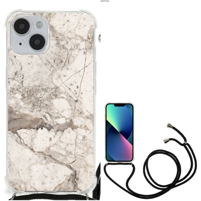 iPhone 14 Anti-Shock Hoesje Marmer Beige iPhone 14 Anti-Shock Hoesje Marmer Beige