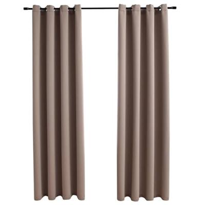 VidaXL Gordijn verduisterend met metalen ringen 2 st 140x245 cm taupe