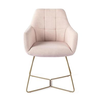 Jesper Home Noto eetkamerstoel Petal Pink beehive gold