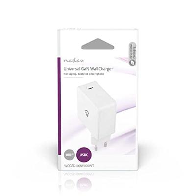 Nedis Oplader | 100 W | GaN | Snellaad functie | 3.0 / 5.0 A | Outputs: 1 | USB-C | Automatische Voltage Selectie - WCGPD100W100WT - thumbnail
