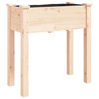Plantenbak met voering 71x37x76 cm massief vurenhout - thumbnail