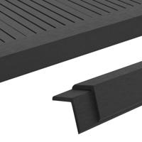 VidaXL Terras hoekplinten 5 st 170 cm hkc zwart - thumbnail