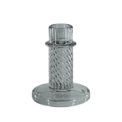 Housevitamin kandelaar twist rookglas grijs 10 cm | 24 stuks