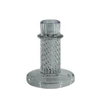 Housevitamin kandelaar twist rookglas grijs 10 cm | 24 stuks - thumbnail