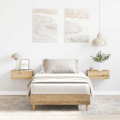 Bedframe zonder matras spaanplaat artisanaal eikenkleurig Bedframe zonder matras spaanplaat artisanaal eikenkleurig