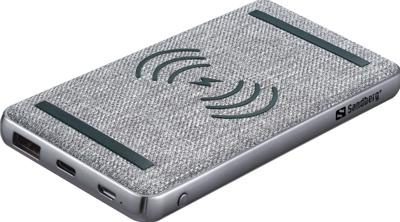 Sandberg 420-61 powerbank Lithium-Polymeer (LiPo) 10000 mAh Draadloos opladen Zwart, Grijs