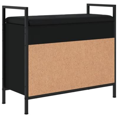 Schoenenbankje 65,5x32x57,5 cm bewerkt hout zwart