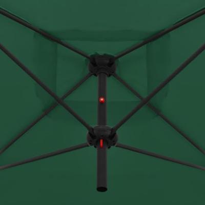 VidaXL Parasol dubbel met stalen paal 250x250 cm groen