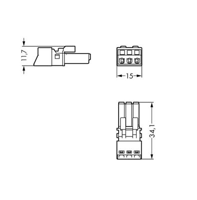 WAGO 890-203 Netstekker WINSTA MINI Bus, recht Totaal aantal polen: 2 + PE 16 A Zwart 1 stuk(s) WAGO 890-203 Netstekker WINSTA MINI Bus, recht Totaal aantal polen: 2 + PE 16 A Zwart 1 stuk(s)