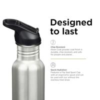 Klean Kanteen Drinkfles - classic narrow - sportdop met flip - brushed stainless - 532 ml - thumbnail