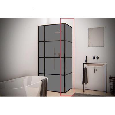 Aqua Splash Zijwand voor AQS Douchecabine Smoke Frame 90x200 cm Rookglas Mat Zwart Raster - R-be-c90sg-fff Aqua Splash Zijwand voor AQS Douchecabine Smoke Frame 90x200 cm Rookglas Mat Zwart Raster - R-be-c90sg-fff