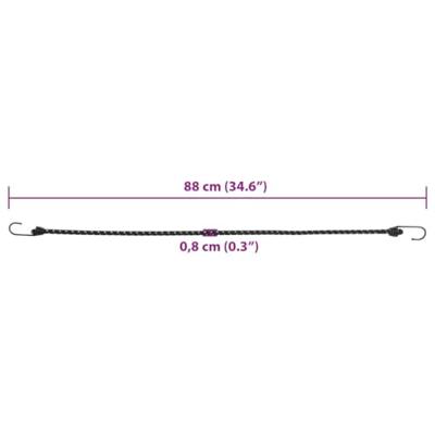 VidaXL Spanelastieken met reflecterende strips en haken 50 st 88 cm
