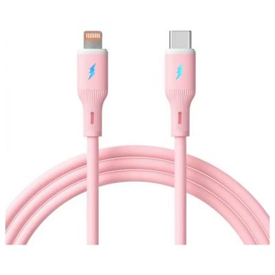 Akyga AK-USB-71 USB-kabel USB-C stekker, Apple Lightning stekker 1 m Roze