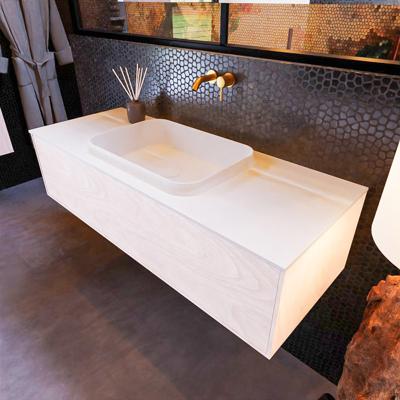 Badkamermeubelset Mondiaz Erin 120 cm met 1 Lade met RIDGE Wastafel Midden Talc Zonder Kraangaten Greeploos Mat Underlayment Badkamermeubelset Mondiaz Erin 120 cm met 1 Lade met RIDGE Wastafel Midden Talc Zonder Kraangaten Greeploos Mat Underlayment