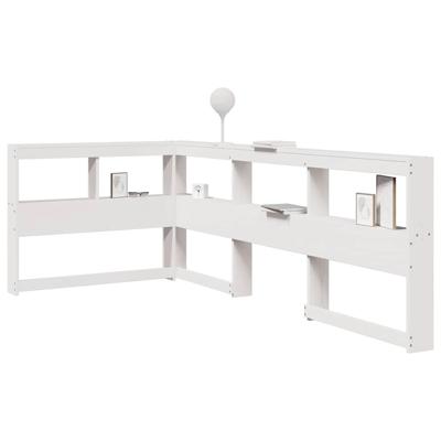 Boekenkast Hoofdeinde L-vormig 90 cm massief grenenhout wit