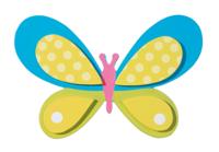 Darice • geschilderde houtvorm vlinder - thumbnail