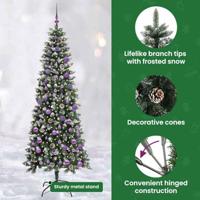 Kunstkerstboom met 300 LED Groen 210 cm PVC en Plastic en Staal - thumbnail