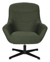 ZILT Draaibare Fauteuil 'Yaki' Bouclé, kleur Groen - thumbnail