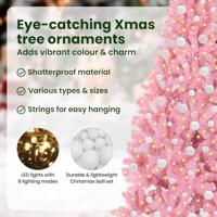 VidaXL Kunstmatig voorverlicht kerstboom met 300 led roze 180 cm pvc - thumbnail