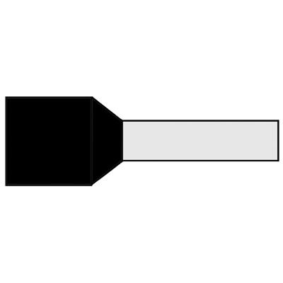 Geïsoleerde Adereindhuls 1,5qmm Zwart penlengte = 8mm 500 stuks klemko 720050