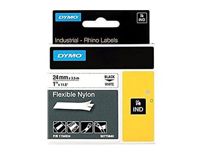 Labeltape DYMO IND RHINO 1734524 Tapekleur: Wit Tekstkleur:Zwart 24 mm 3.5 m