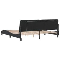 Bedframe met LED zonder matras fluweel zwart 200x200 cm - thumbnail