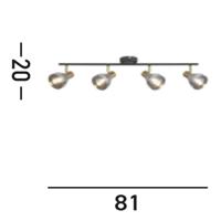 Searchlight PlafondlampWestminster met smoke glas 4-lichts - 23801-4SM - thumbnail