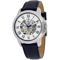 Fossil HerenhorlogeME3111 &apos;Grant&apos; automatisch blauw leer - thumbnail