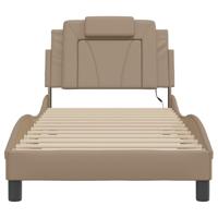 Bedframe met LED-verlichting kunstleer cappuccino 90x190 cm - thumbnail