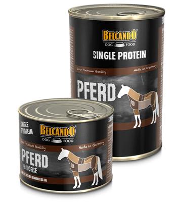 Belcando Single Proteïneblik [6 x 400 g paard], gevarieerd natvoer voor honden, monoproteïne natvoer