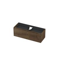 INK - Onderkast 1L met Binnenlade Greeploos Houten Keerlijst Fineer - 1200x450x400 Mm - Chocolate Fineer - thumbnail