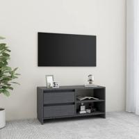 Tv-meubel 80x31x39 cm massief grenenhout grijs - thumbnail