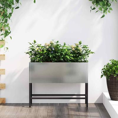 VidaXL Verhoogde tuin plantbak zilver 60 x 26 x 45 cm