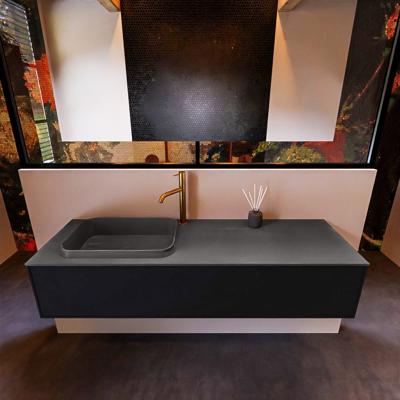 Badkamermeubelset Mondiaz Erin 150 cm met 1 Lade met RIDGE Wastafel Links Dark grey met 1 kraangat Greeploos Mat Urban Badkamermeubelset Mondiaz Erin 150 cm met 1 Lade met RIDGE Wastafel Links Dark grey met 1 kraangat Greeploos Mat Urban