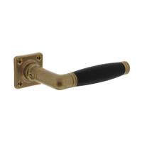 Intersteel Deurkruk Ton 222 op rozet - messing getrommeld/ebbenhout - thumbnail