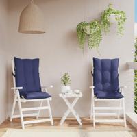 VidaXL Stoelkussens 2 st hoge rug oxford stof marineblauw - thumbnail