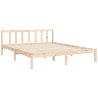 Bedframe met hoofdbord massief hout - thumbnail