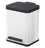 Hailo Öko duo plus M 6222300 Afvalbak 18 l Plaatstaal (l x b x h) 320 x 320 x 430 mm Wit Met voetpedaal 1 stuk(s) - thumbnail