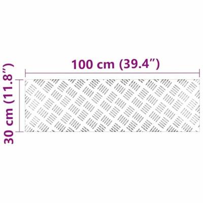 VidaXL Trap tread rechthoekig 2 pcs zilver 100 x 30 cm aluminium