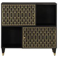 Bijzetkast 80x33x75 cm massief mangohout - thumbnail