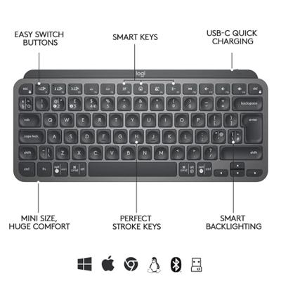 Logitech MX Keys Mini Business toetsenbord Draadloos Grijs UK International