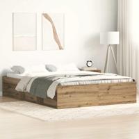 Bedframe zonder matras spaanplaat artisanaal eikenkleurig - thumbnail
